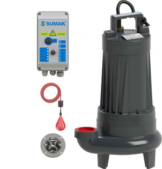 Sumak SBRT75/2-P Parçalayıcı Bıçaklı Foseptik Dalgıç Pompa Trifaze (380V) 7.6HP